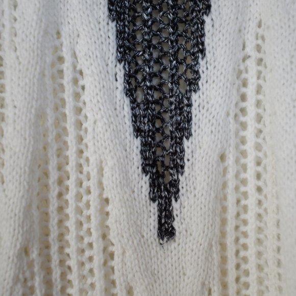 COPY - i Jeans by Buffalo Crocheted Loose Knit Sweater Black Silver metallic si… - Picture 8 of 10